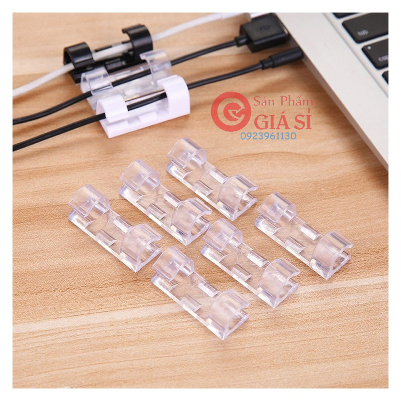 Bộ 20 miếng dán tường đi dây điện trong suốt - kẹp cố định nút giữ luồn dây điện ❤️freeship❤️