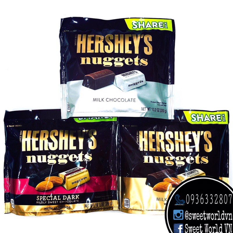 4 loại socola nuggets Hershey's (299-340g) - Mỹ
