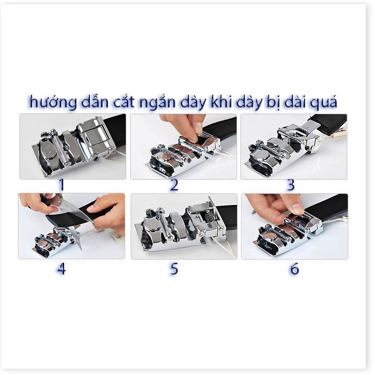 Dây nịt nam 2 lớp khóa tự động Ruby Luxury tặng kèm 6 lưỡi dao cạo râu lưỡi kép trị giá 60.000 đ