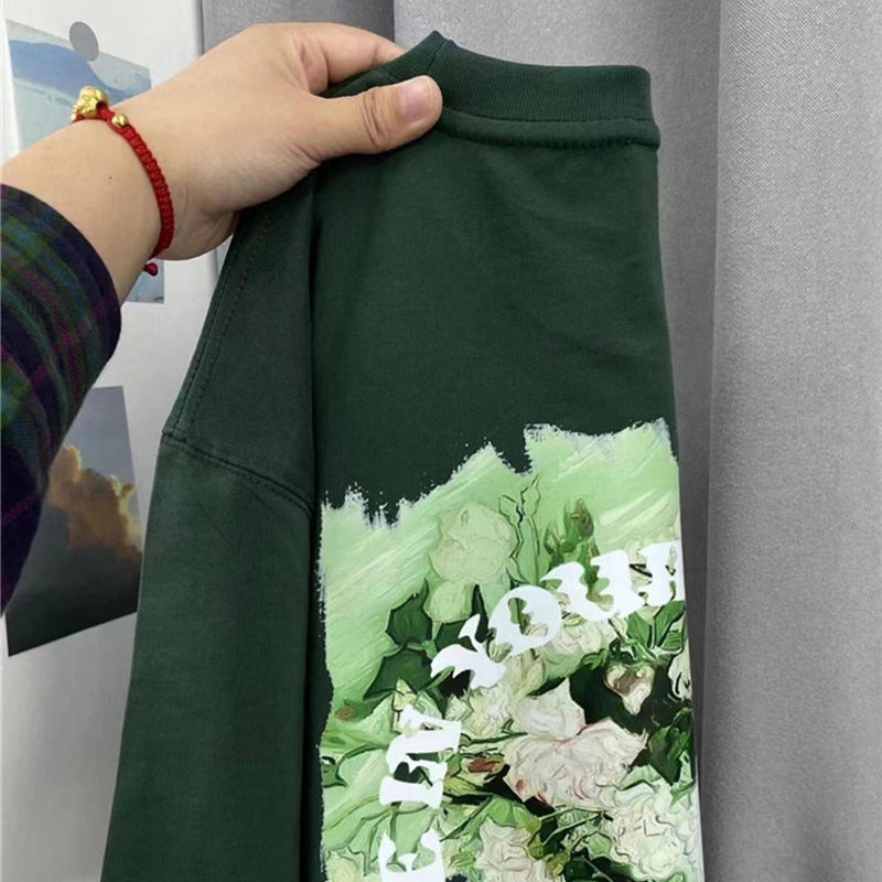 Áo Thun Tay Ngắn In Hình Tranh Sơn Dầu Phong Cách Pháp Cổ Điển Thời Trang Mùa Hè Hàng Mới Dành Cho Cặp Đôi