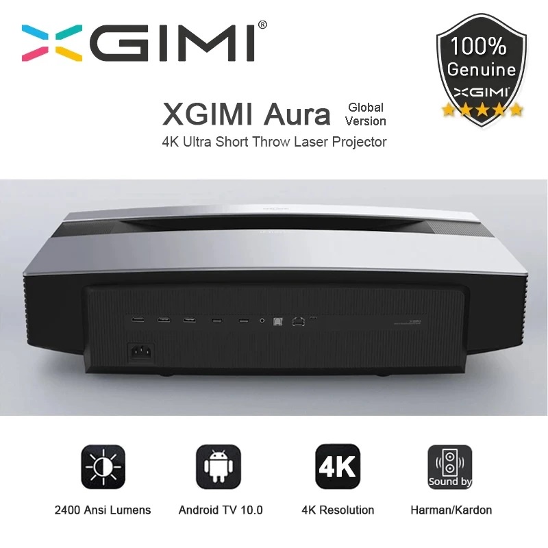 [Mã ELCL12 giảm 12% đơn 10TR] Máy chiếu XGIMI Aura 4K UHD | Laser DLP | Android TV 10 | 2400 Lumens | BH 12 tháng