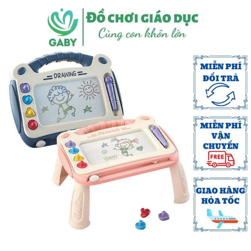 Bảng vẽ tự xóa thông minh cho bé có chân bàn GABY bảng từ tính tập viết, tập vẽ, an toàn, không lem mực