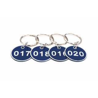 Set 50 móc khóa thẻ id bằng hợp kim nhôm màu xanh dương - 1 đến 50