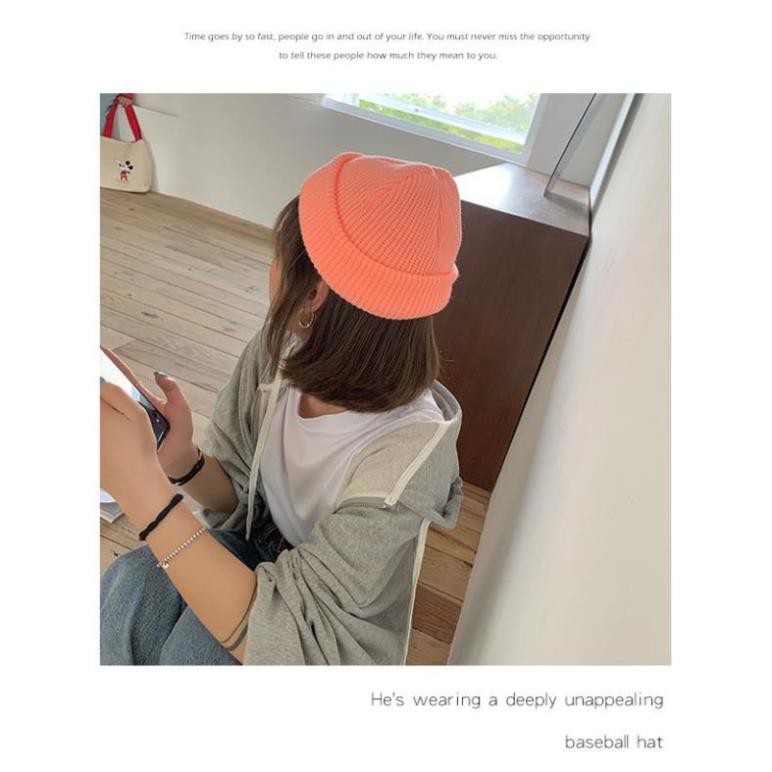 Mũ Len Beanie Trơn Giữ Ấm Retro Nam Nữ Unisex Hàn Quốc Nón Len Đan Hình Dưa hấu Thu Đông Checkin Đà Lạt