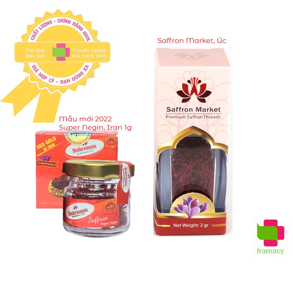 Nhụy hoa nghệ tây Bahraman Saffron Super Negin, Iran  giúp tuần hoàn, đẹp da, thải độc cho người từ 18 tuổi trở lên