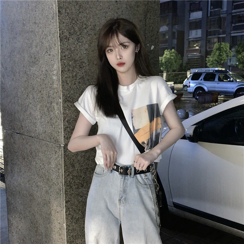 Short Sleeve T-shirt Women's Top Short Korean Style Loose Summer 2021 New tees