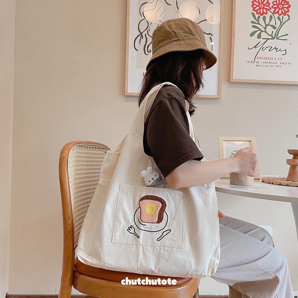 T278/ Túi vải tote bé thỏ dễ thương kiểu dáng Nhật Bản xinh xắn