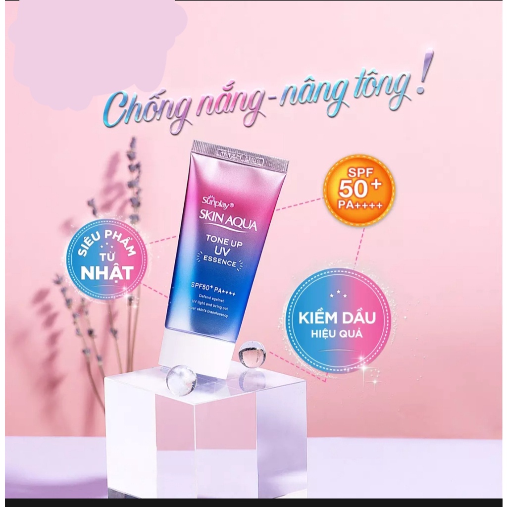 Tinh chất chống nắng nâng tông dành cho mọi loại da Sunplay Skin Aqua Tone Up UV Essence Lavender SPF50+ PA++++
