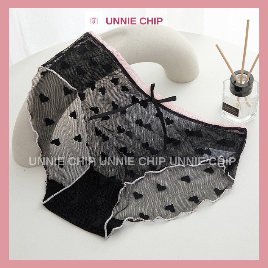 Quần lót ren trái tim đính nơ sexy gợi cảm quyến rũ thoáng khí Hàn Quốc QL026 | BigBuy360 - bigbuy360.vn