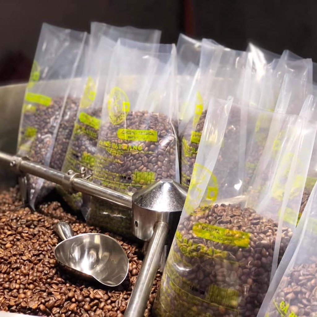 Cà phê hạt mộc pha máy, cafe Robusta :Arabica, nguyên chất - rang mộc gói 500gr, cà phê đậm vừa-thơm-hậu ngọt