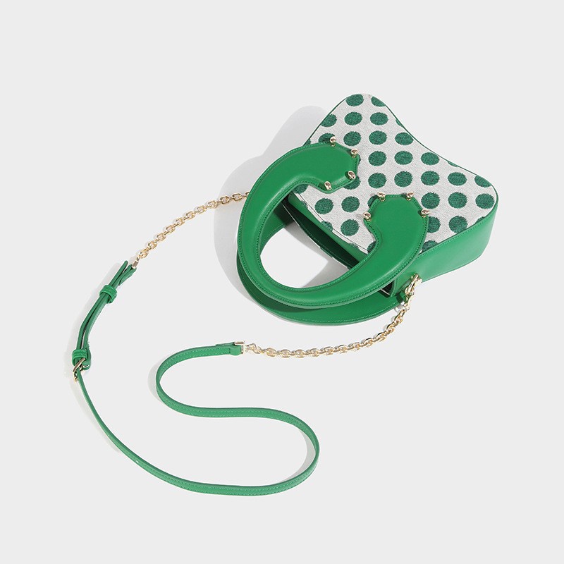 IELGY Túi Đeo Chéo Màu Sắc Tương Phản Phối Dây Xích Thời Trang Cho Nữ