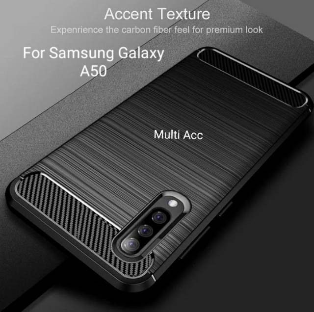 Ốp Lưng Silicon Sợi Carbon Cho Samsung Galaxy A50 / Case Ipaky / Silicon