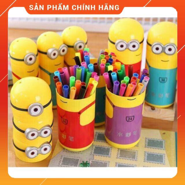 [HÀNG SIÊU TỐT] Hộp 24 bút màu minion cho bé