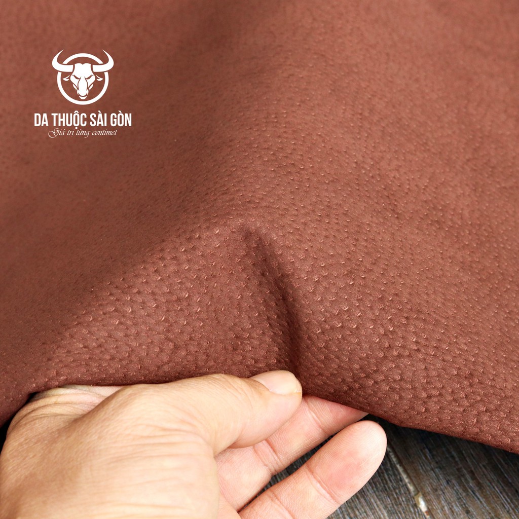 Da Heo Lộn Độ Dày 0.6 Đến 0.8 MM Màu Nâu Thương Hiệu Da Thuộc Sài Gòn - Da thuộc làm ví