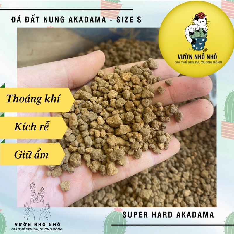 500gr Đá Akdama size S 2-5mm hạt cứng rải mặt chậu sen đá, xương rồng - Super Hard Akadama - Vườn Nhỏ Nhỏ