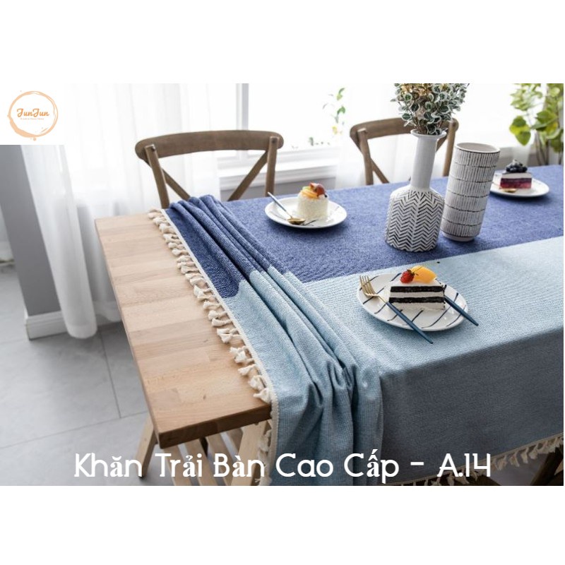 [XẢ] K21_Khăn trải bàn Cao Cấp có tua hình vuông/chữ nhật chất liệu cotton 100% Phong cách Bắc Âu