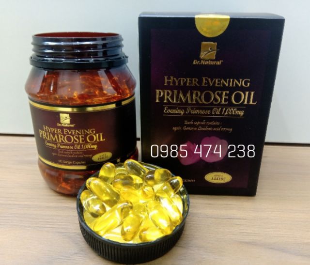 [BẢO HÀNH CHÍNH HÃNG] Viên uống bổ sung nội tiết Dr Natural Hyper Evening Primrose Oil 1000mg- Tinh dầu hoa anh thảo