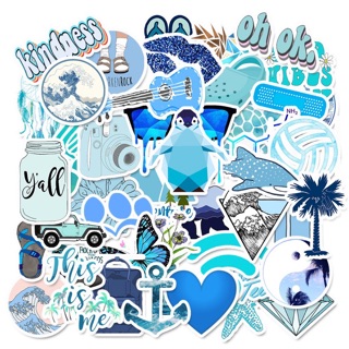 Sticker cute dán màu xanh mint trang trí chống thấm nước