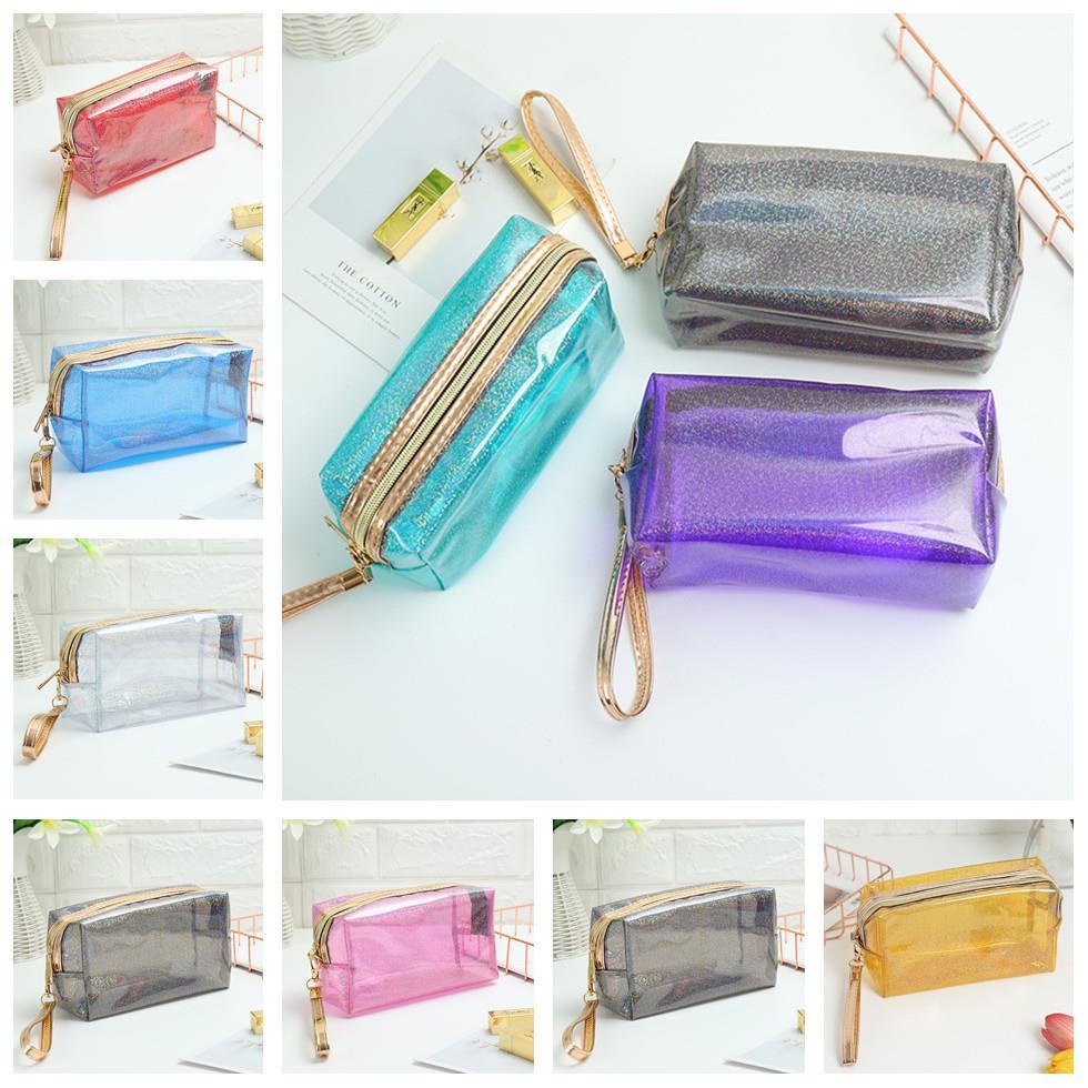 Túi Đựng Mỹ Phẩm Đa Năng Bằng PVC Chống Thấm Nước Màu Laser Tiện Dụng