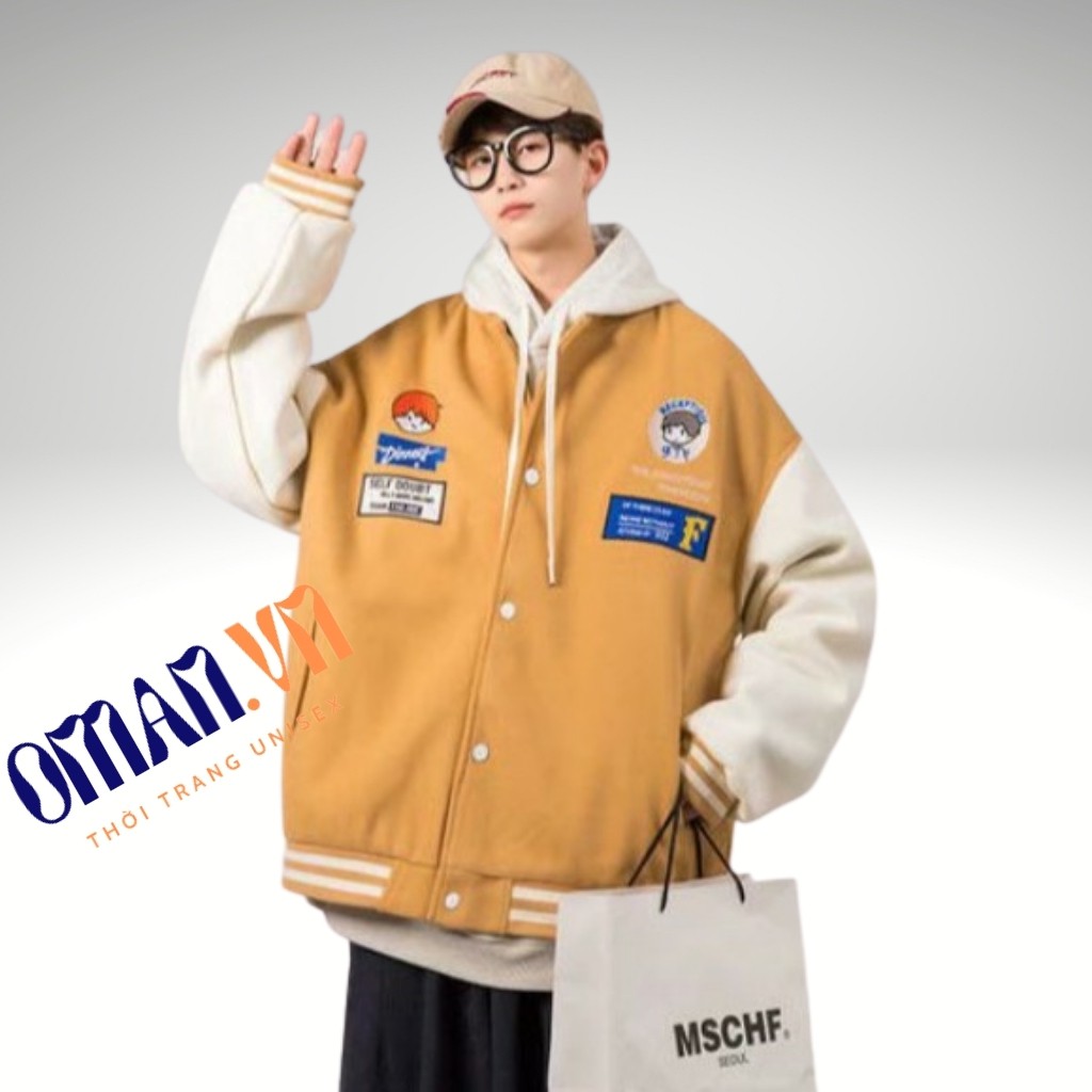 Áo khoác bomber nỉ IN DINNER form rộng Unisex Áo bomber nỉ Cardigan trần bông trẻ trung Oman | BigBuy360 - bigbuy360.vn