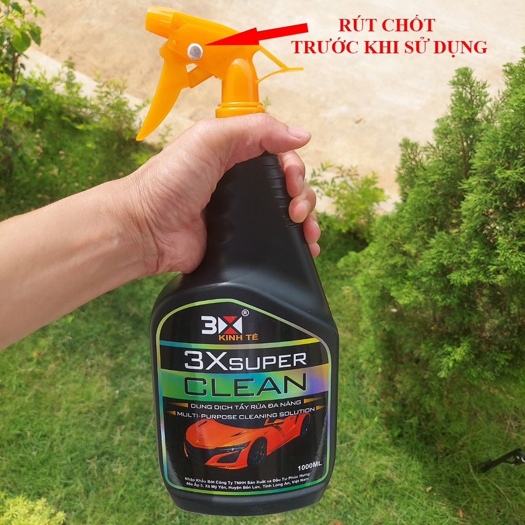 DUNG DỊCH RỬA XE 3X SUPER CLEAN  1000ML VÀ OCEAN 500ML TẨY DẦU NHỚT RỈ SÉT DÙNG TRÊN MỌI BỀ MẶT