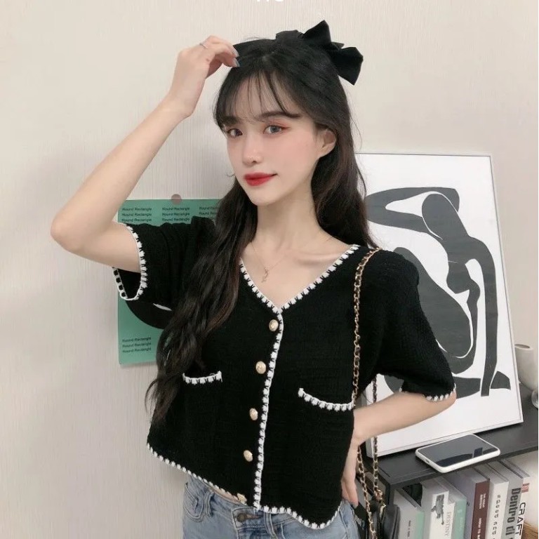 Women Summer Fashion Knit Short Sleeve Shirt
