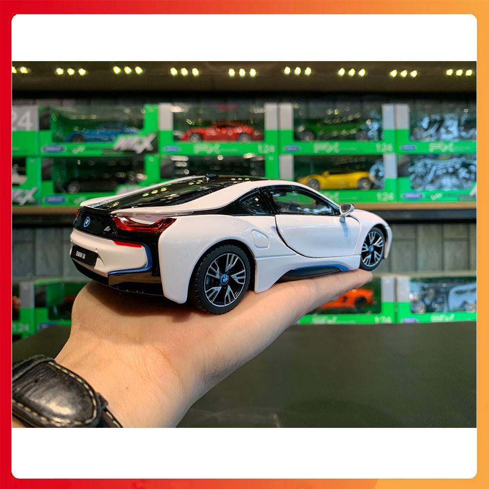 Xe mô hình BMW i8 tỉ lệ 1:24 Rastar [Kim loại,Full Box]