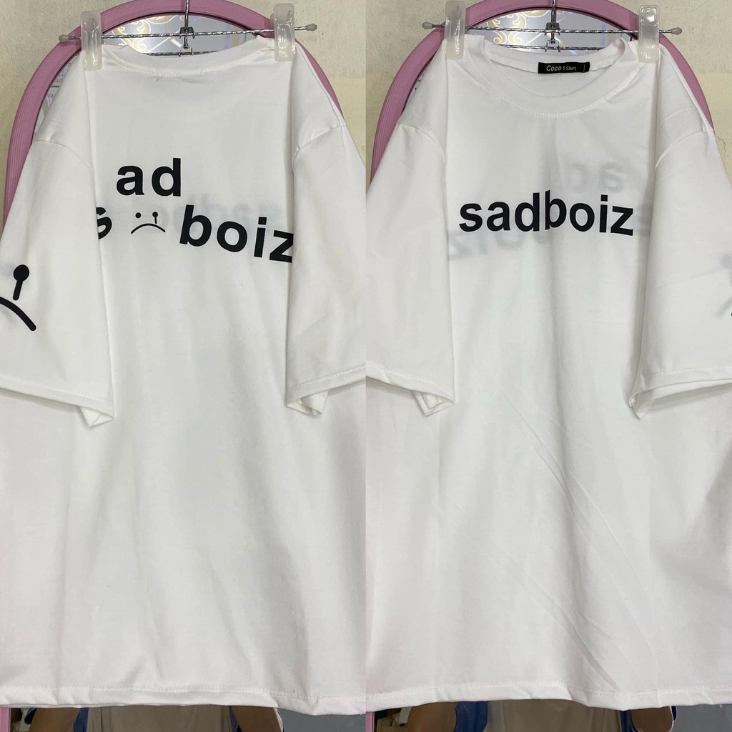 Áo thun tay lỡ Unisex Sadboiz form rộng vải cotton co dãn, áo phông form rộng in logo Sadboiz/ZADOLA FASHION