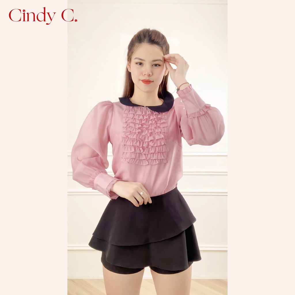 Áo sơ mi dài tay Sweet Cindy C nhẹ nhàng nữ tính 813