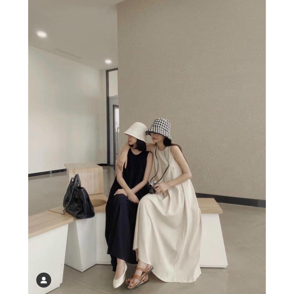 váy maxi dáng suông sát nách chất đũi nhiều màu nội y xanh chất đẹp mầu trắng đen | WebRaoVat - webraovat.net.vn