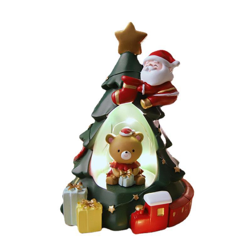 Đèn Ngủ Hình Cây Thông Noel Ngôi Sao Sáng Tạo Trang Trí Phòng Học Cho Bé Con heo đất của ông già Noel lưu trữ sáng tạo Con heo đất Năm mới trẻ em bạn bè quà tặng đồ trang trí nhựa