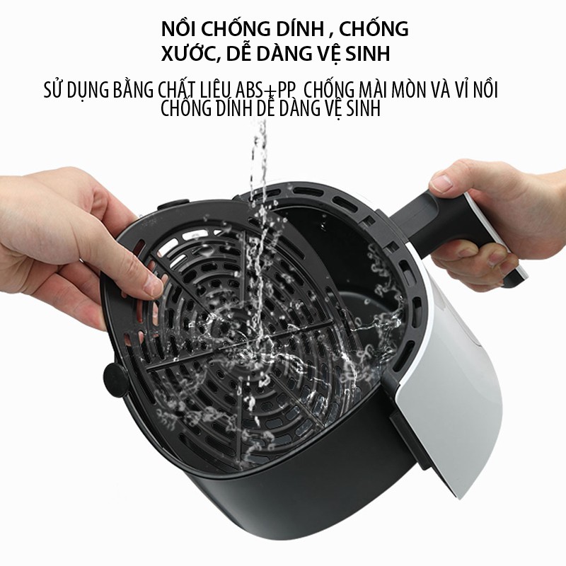 ✅Nồi chiên không dầu thông minh Xiaomi Silencare. Màn hình cảm ứng, Điều khiển qua điện thoại, 2.5 l– Trắng