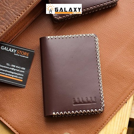 [FREE_Ship] Ví Nhỏ Handmade Da Bò Galaxy Store GVM04 (Nâu đỏ)