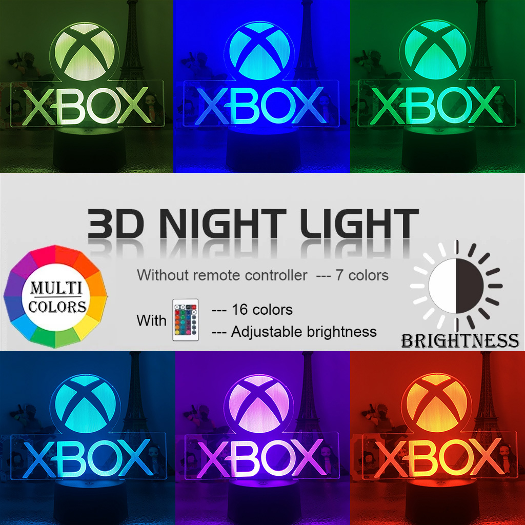 XBOX Đèn Ngủ 3d Hình Tay Cầm Chơi Game Cho Bé