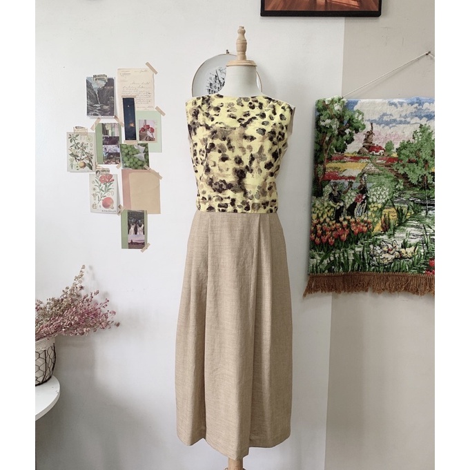 Đầm vintage thắt eo Nhật
