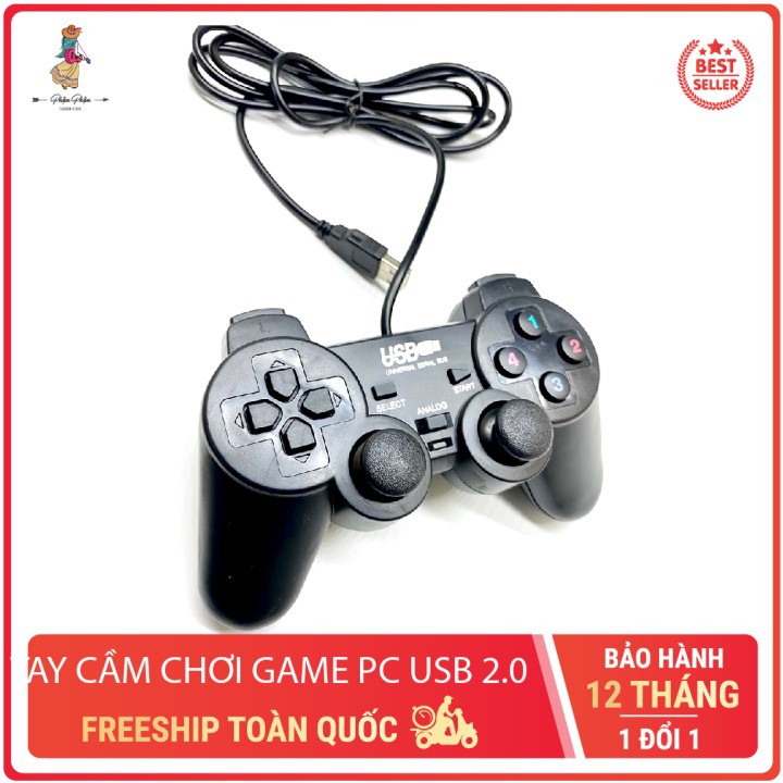 Tay cầm chơi game PC gaming controller kết nối USB 2.0 cho laptop máy tính Phặn Phặn