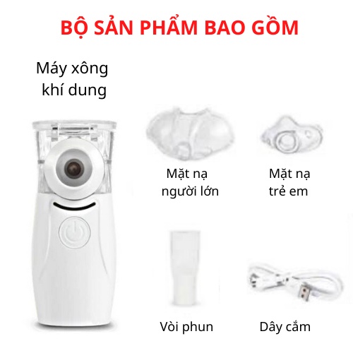 Máy Xông khí dung cầm tay Jziki, Mesh Nebulizer phiên bản 2021 ( bảo hành 01 năm)