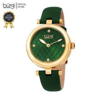 Đồng hồ thời trang nữ burgi bur196gn họa tiết mặt số đan chéo độc đáo dây da 32mm