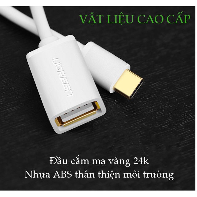 Cáp USB type C hỗ trợ chức năng OTG dài 15cm UGREEN US154