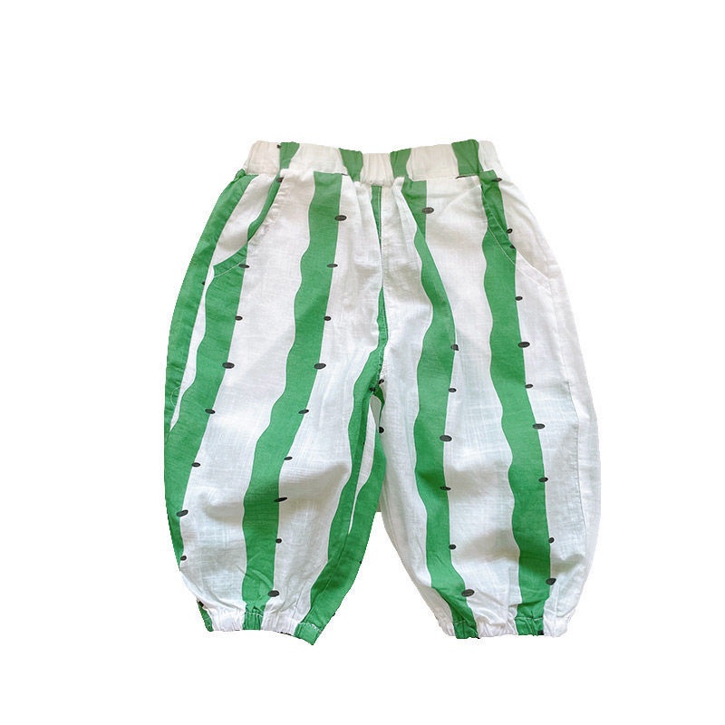 Quần Dài 100% Cotton Mỏng In Họa Tiết Củ Cà Rốt Dễ Thương Cho Bé