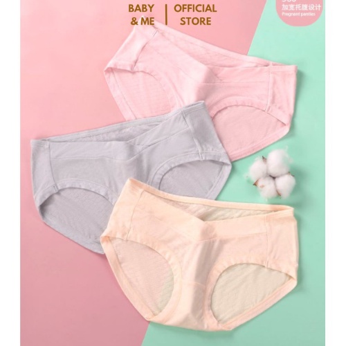 Quần lót bầu thông hơi cạp chéo 100% Cotton, họa tiết hoa cúc Baby And Me