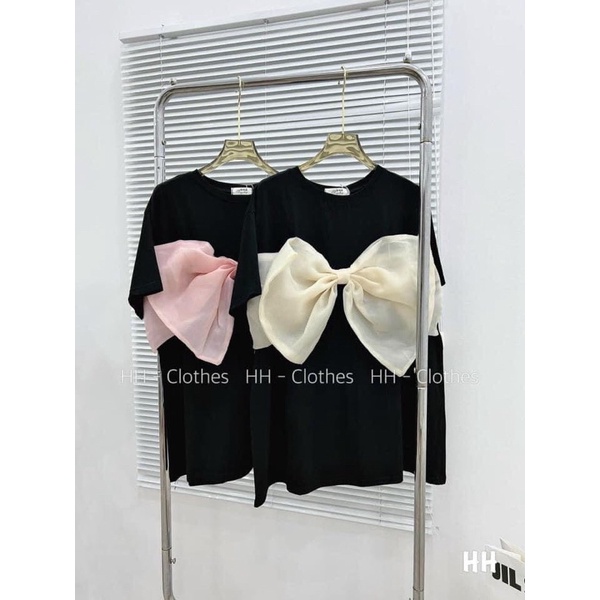 Áo Váy nơ xinh xỉu nơ tơ lụa 2 Màu nơ hồng và nơ be