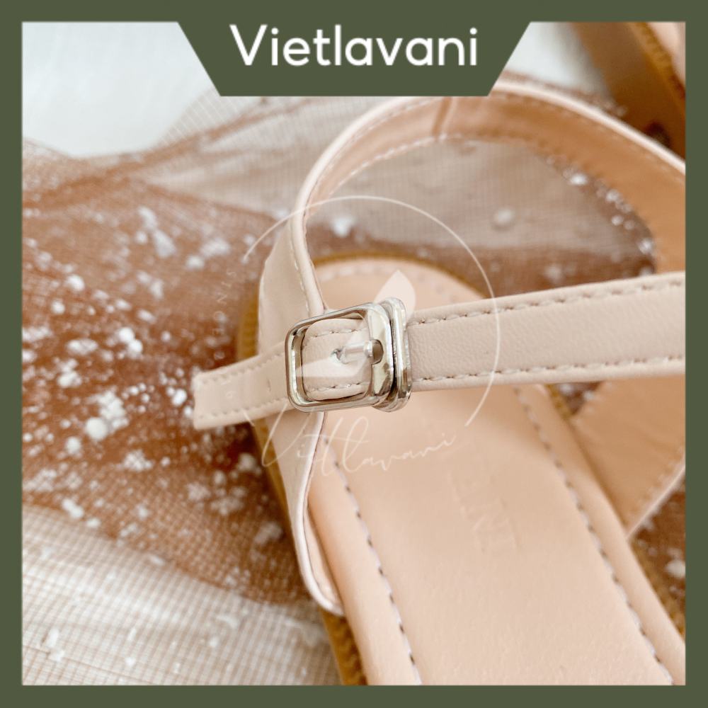 Sandal nữ kiểu dáng thanh lịch hai màu đen &amp; kem TTS12