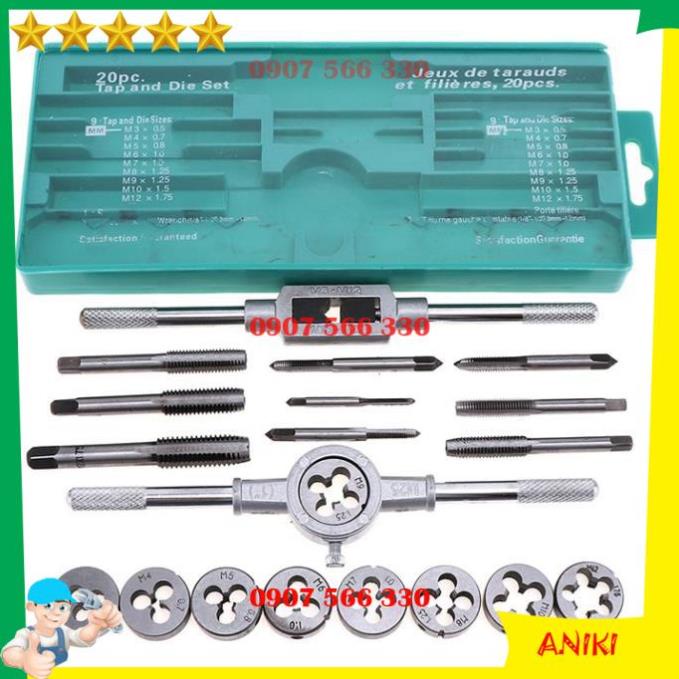 Bộ taro tạo ren đai ốc_ Bộ ta rô ren răng trong và ngoài 8 đến 20 chi tiết QE0721