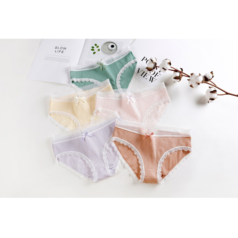 Quần lót nữ cotton đính nơ viền ren sexy - Quần chip nữ mẫu mới M05 siêu đẹp, siêu mát xuất Nhật | BigBuy360 - bigbuy360.vn
