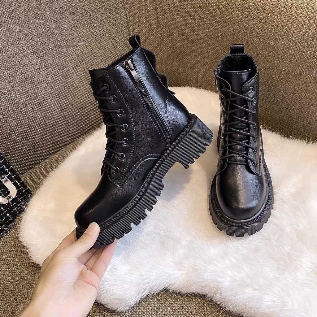 Bốt - Boots đế dày Khóa hông cổ cao