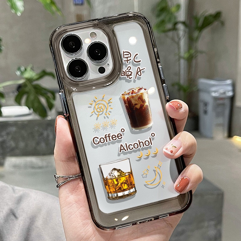 Ốp Điện Thoại DecoPhone Acrylic tpu acrylic Trong Suốt Hình Hạt Cà Phê Cho iphone 6s 7 8 plus x xs xr 11 12 13 14 15 max pro