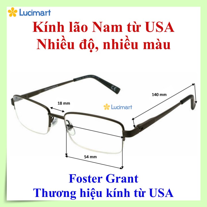 Kính lão Nam thương hiệu Foster Grant, nhiều màu sắc, nhiều độ [Hàng Mỹ]