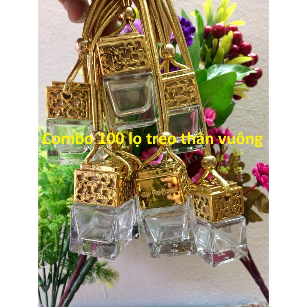 Tinh dầu treo xe , treo phòng Lọ Vuông Vàng