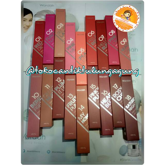 (hàng Mới Về) Son Kem Lì Trang Điểm Lâu Trôi Wardah 4gr